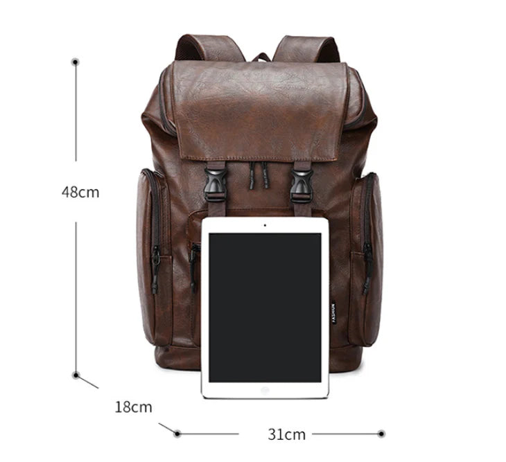 Bacbaas Waterproof Men’s Large Capacity Backpack - Coffee Brown