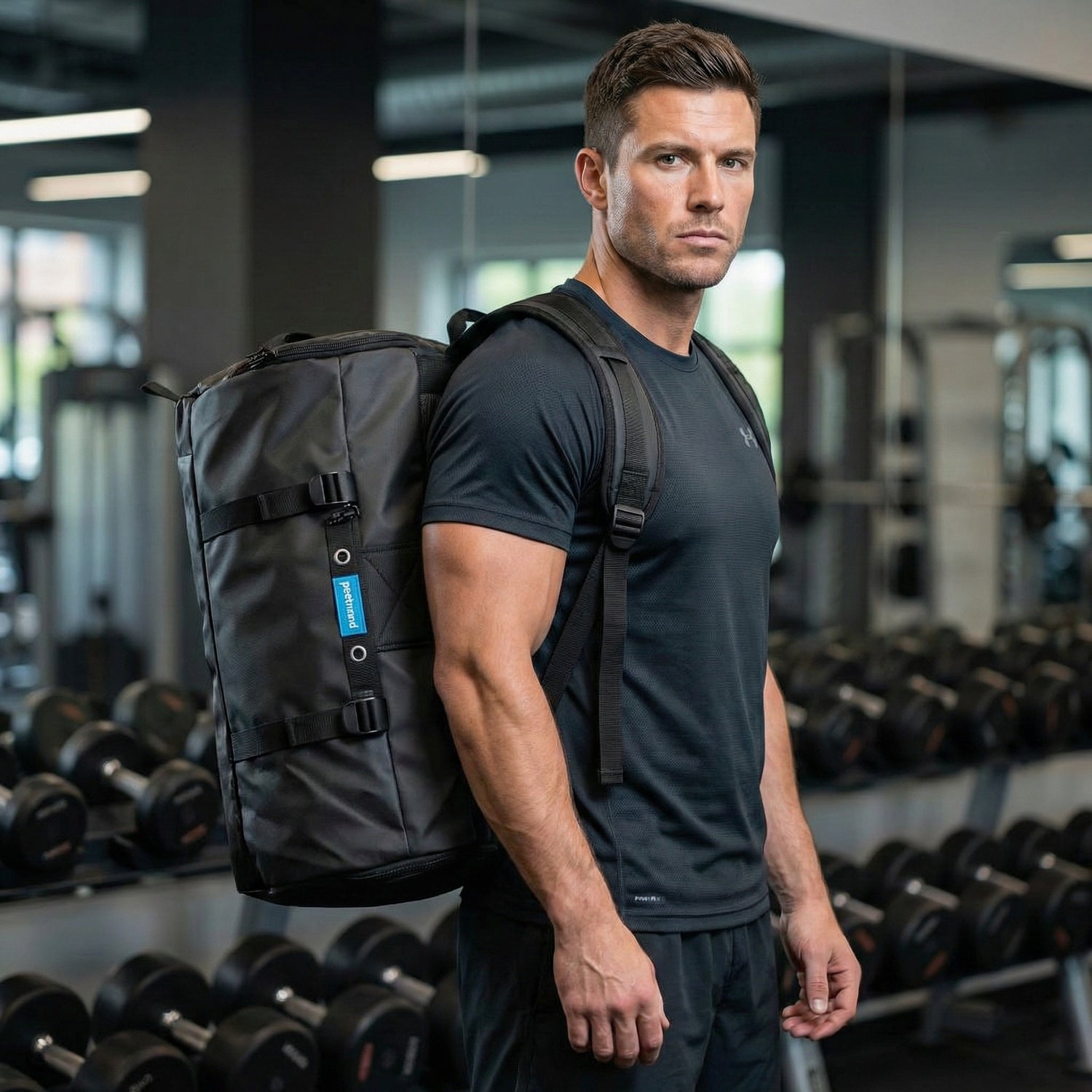 Versatile Black 3 Way Convertible Duffel Bag 36L – Handbag, Backpack & Shoulder Carry
