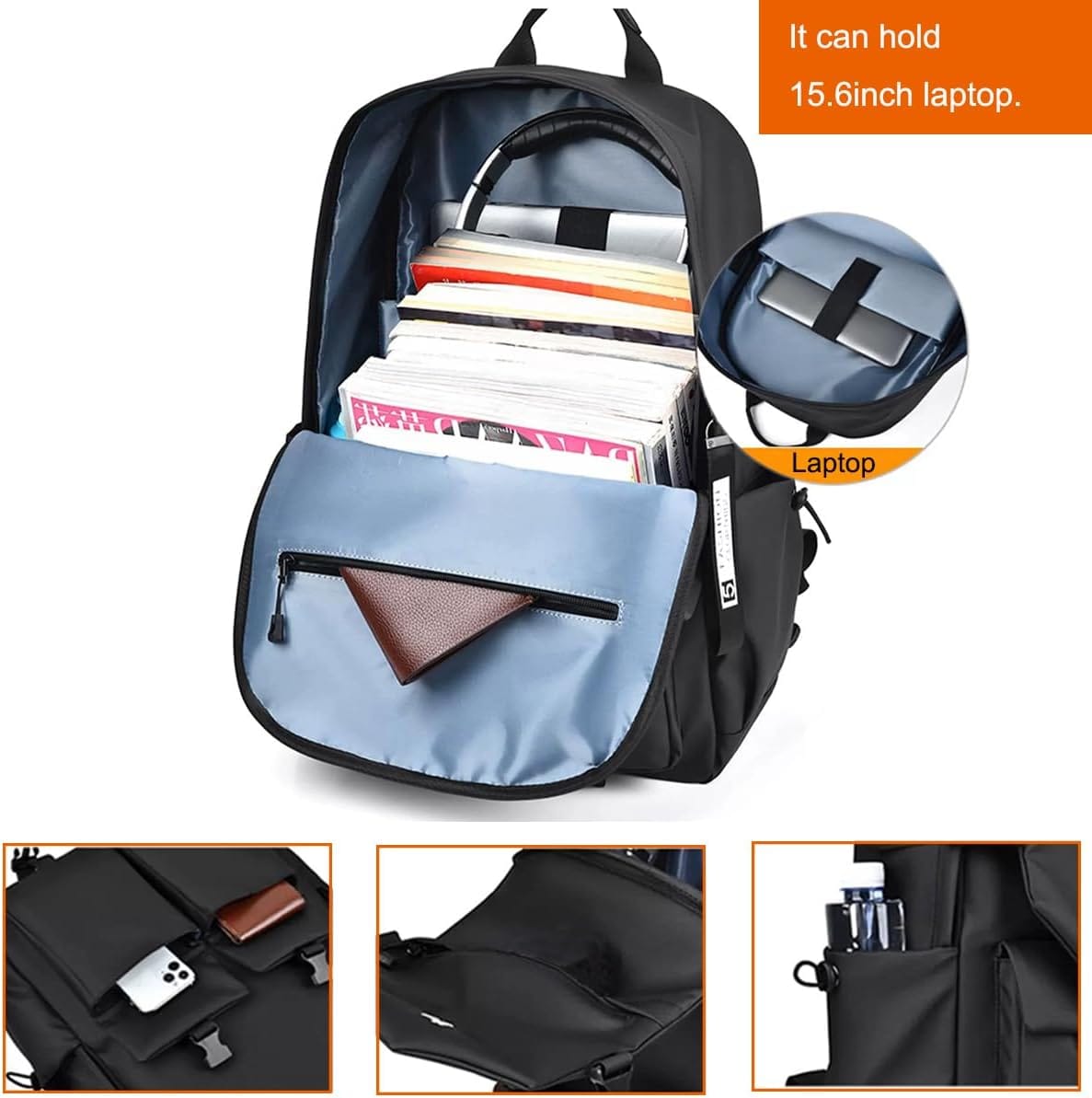 Zebra Backpack – 18” Multi-Compartment Regular use Backpack Bag Black