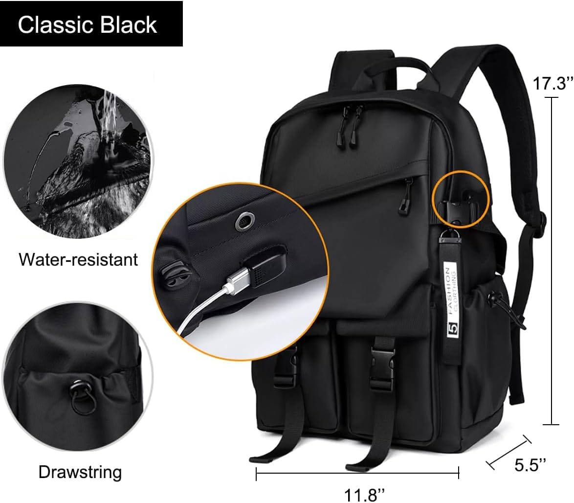Zebra Backpack – 18” Multi-Compartment Regular use Backpack Bag Black