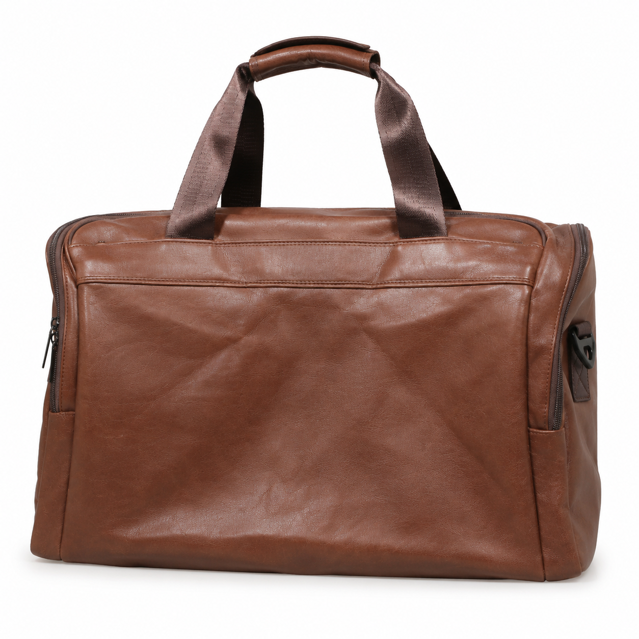 Water-Resistant PU Leather Travel Duffel Bag with long strap