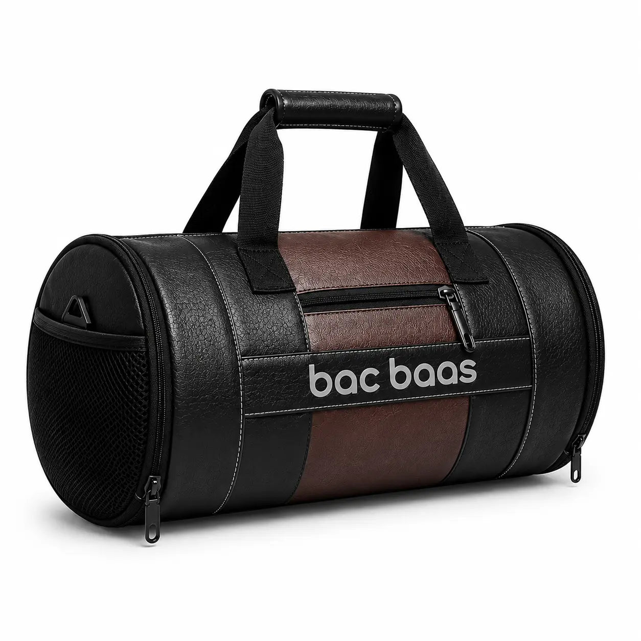Bacbaas Gym Bag with Shoe Compartment | Premium PU Leather Sports Bag With Bottle