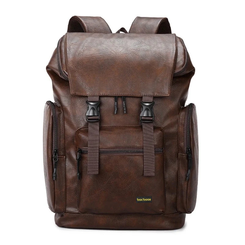 Bacbaas Waterproof Men’s Large Capacity Backpack - Coffee Brown