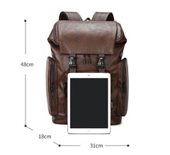 Bacbaas Waterproof Men’s Large Capacity Backpack - Coffee Brown