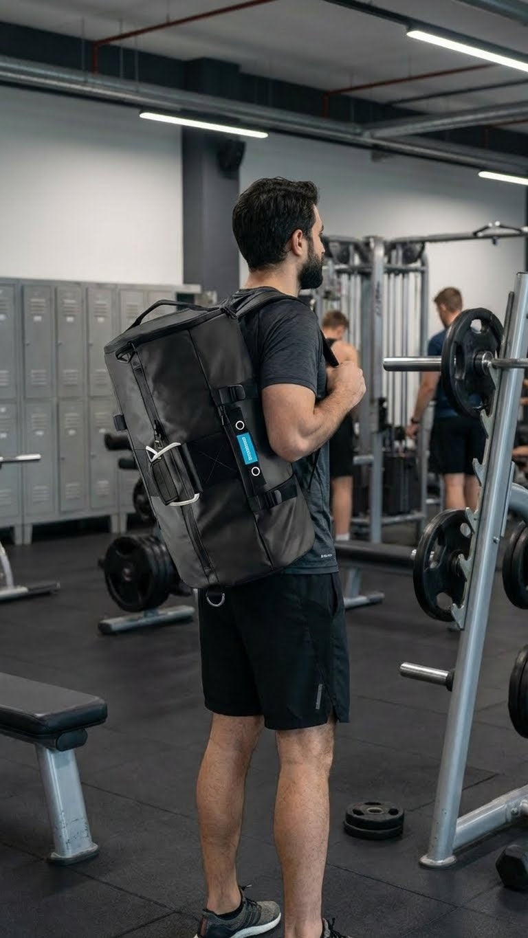 Versatile Black 3 Way Convertible Duffel Bag 36L – Handbag, Backpack & Shoulder Carry