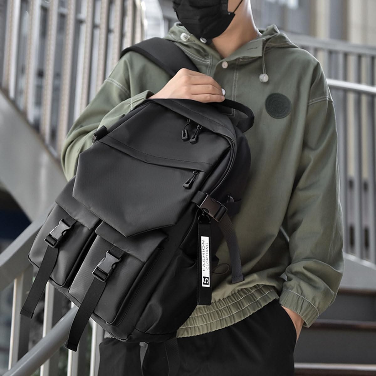 Nylon fabric Fashion Backpack School bag