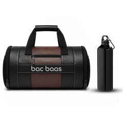 Bacbaas Gym Bag with Shoe Compartment | Premium PU Leather Sports Bag With Bottle
