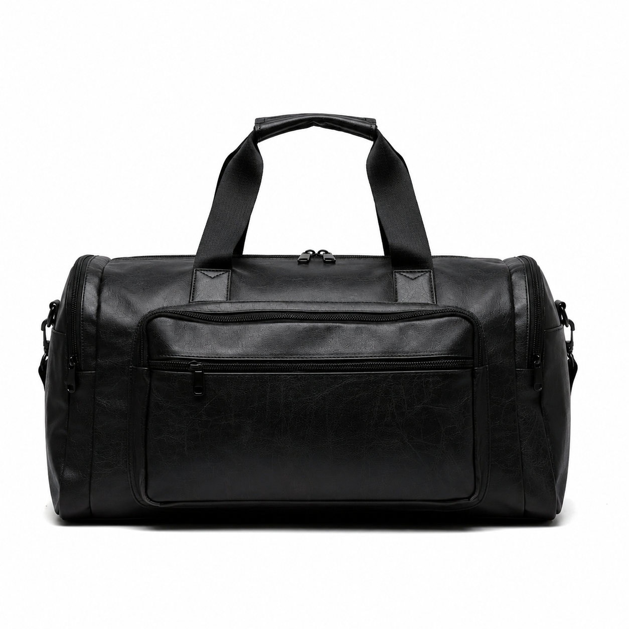 Water-Resistant PU Leather Big Size Travel Duffel Bag with long strap