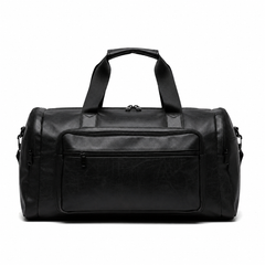 Water-Resistant PU Leather Big Size Travel Duffel Bag with long strap