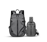 JackKevin Ash Leather Backpack & Crossbody Set