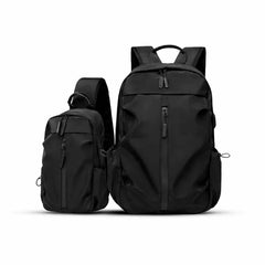 JackKevin Men's 2-in-1 Combo Set – Leather Backpack 20-35L & Theftproof Crossbody Bag Bundle Offer