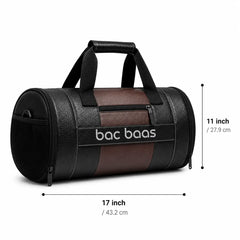 Bacbaas Gym Bag with Shoe Compartment | Premium PU Leather Sports Bag With Bottle