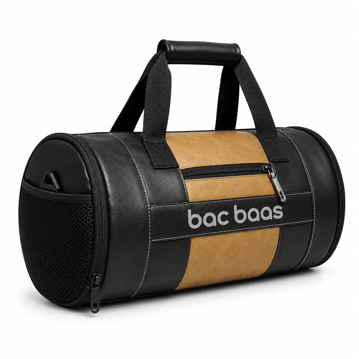 Bacbaas Gym Bag with Shoe Compartment | Premium PU Leather Sports Bag With Bottle
