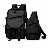 Zebra Fashion 2-in-1 Combo – 30L Black Backpack & Nylon Crossbody Sling Bag Bundle Offer