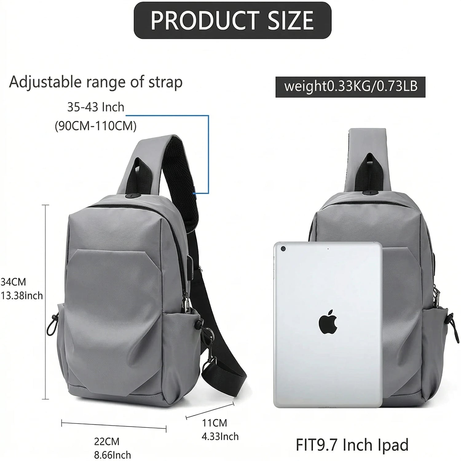 Versatile Crossbody Sling Bag ASH-0056 – Convertible Shoulder & Waist Pack