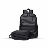Chinese Soft Leather Fabric Backpack – Water Resistant, 16.5” Laptop Compatible Backpack with Crossbag Combo
