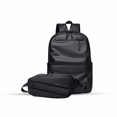 Chinese Soft Leather Fabric Backpack – Water Resistant, 16.5” Laptop Compatible Backpack with Crossbag Combo