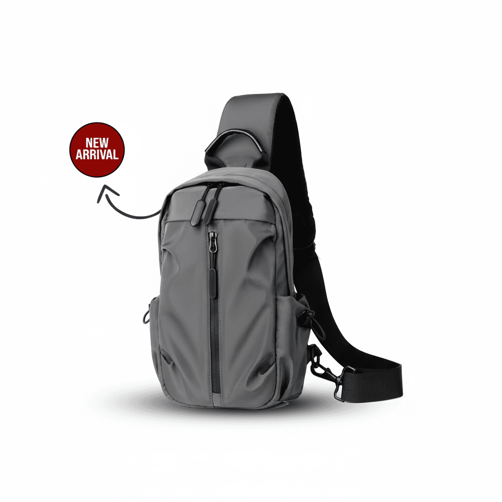 BB Men's Crossbody Sling Bag Ash – Nylon Shoulder Bag 11.8