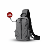 BB Men's Crossbody Sling Bag Ash – Nylon Shoulder Bag 11.8" with Earphone Jack & Adjustable Strap