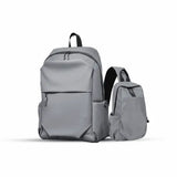 2p Combo Offer New Laptop Backpack Waterproof Bag - Gray