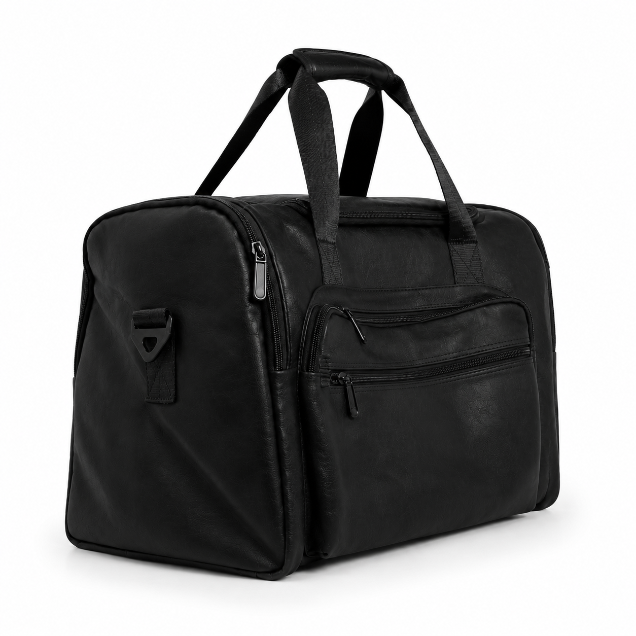 Water-Resistant PU Leather Big Size Travel Duffel Bag with long strap
