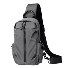 BB Men's Crossbody Sling Bag Ash – Nylon Shoulder Bag 11.8" with Earphone Jack & Adjustable Strap