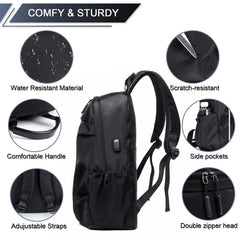 Premium Waterproof Soft Leather Backpack 18 Inch – Multi-Purpose School Office Travel Bag